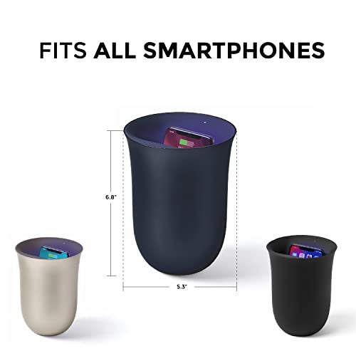Lexon OBLIO QI Wireless Charger and Phone Sanitizer, UV Disinfection Light and Fast Charging Station 10W, Black - Image 4