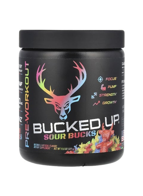 Bucked Up, Pre-Workout, Sour Bucks, Sour Gummy Candy, 11.5 oz (327 g)