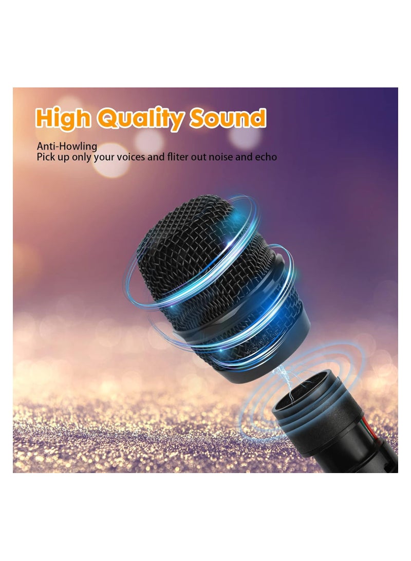 ELTRAZONE Wireless Microphone, UHF Dual Portable Handheld Dynamic Karaoke Mic with Rechargeable Receiver, Cordless Karaoke System for PA System, Speaker, Amplifier, Family Party, Singing, Meeting, 160 ft Range - Image 5