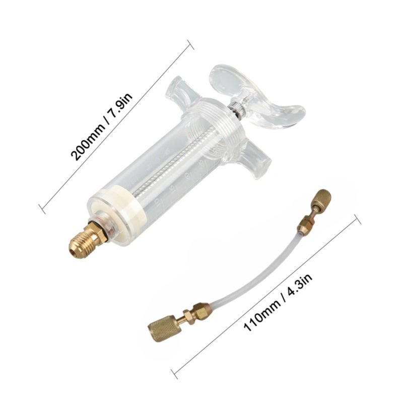 Air Conditioner Oil Inject Tool: 30ml 1/4 Inch Female SAE Connector - Low-side Quick Coupler Adapter Oil Inject Tool for Home Office Car AC Systems, Refrigerant Leak Monitoring - Image 5