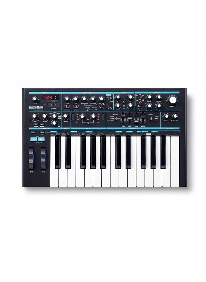 Novation Novation Bass Station II Analogue Monosynth includes 64 factory patches, pattern-based step sequencer and arpeggiator, two oscillators plus an additional sub oscillator