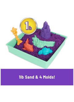 Kinetic Sand Kinetic Sand Sandbox Set, 1lb Purple Play Sand, Sandbox Storage, 4 Molds and Tools, Sensory Toys, Christmas Gifts for Kids Ages 3+  - Image 2