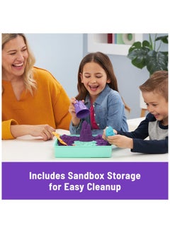 Kinetic Sand Kinetic Sand Sandbox Set, 1lb Purple Play Sand, Sandbox Storage, 4 Molds and Tools, Sensory Toys, Christmas Gifts for Kids Ages 3+  - Image 4