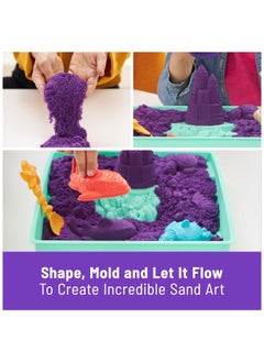 Kinetic Sand Kinetic Sand Sandbox Set, 1lb Purple Play Sand, Sandbox Storage, 4 Molds and Tools, Sensory Toys, Christmas Gifts for Kids Ages 3+  - Image 3