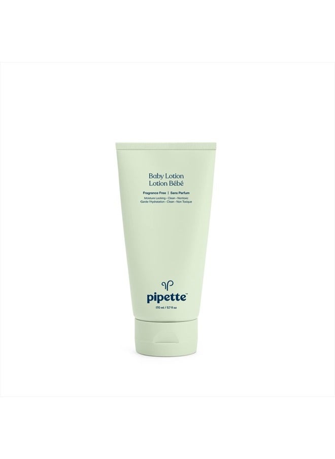 pipette New & Improved Formula Baby Lotion, Hydration, Natural Moisture of Baby's Delicate Skin, Renewable Plant-Derived Squalane, Fragrance-Free Lotion, 6 fl. oz (3000991)  - Image 1