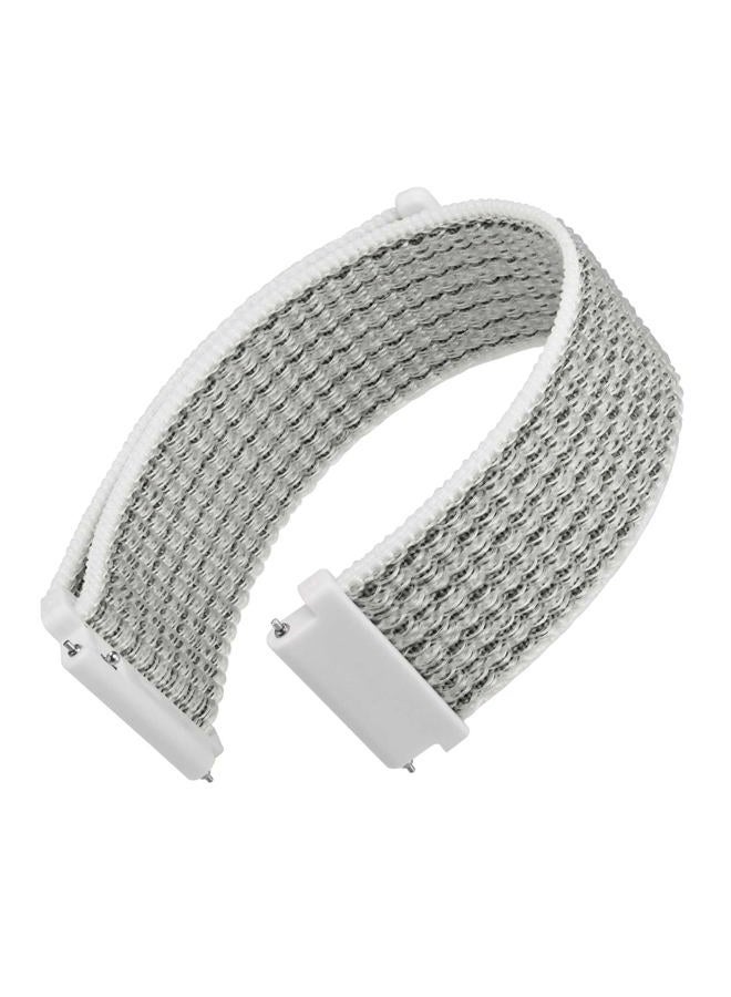 WOCCI 22mm Adjustable Nylon Watch Band, Quick Release Sport Loop Strap (White/Gray) - Image 1