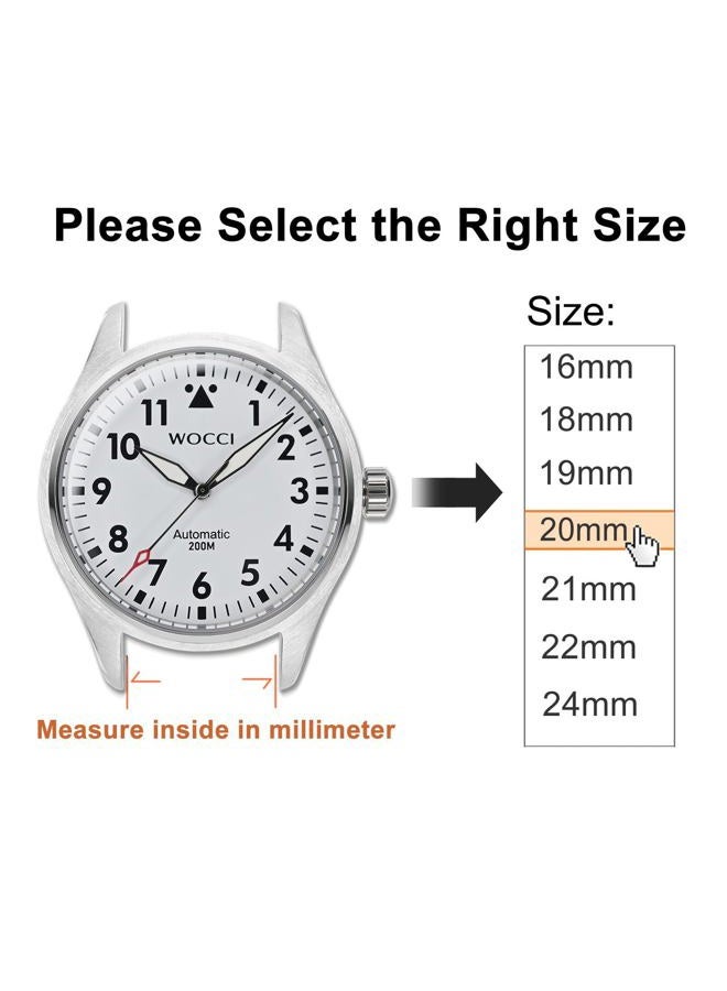WOCCI 22mm Adjustable Nylon Watch Band, Quick Release Sport Loop Strap (White/Gray) - Image 5