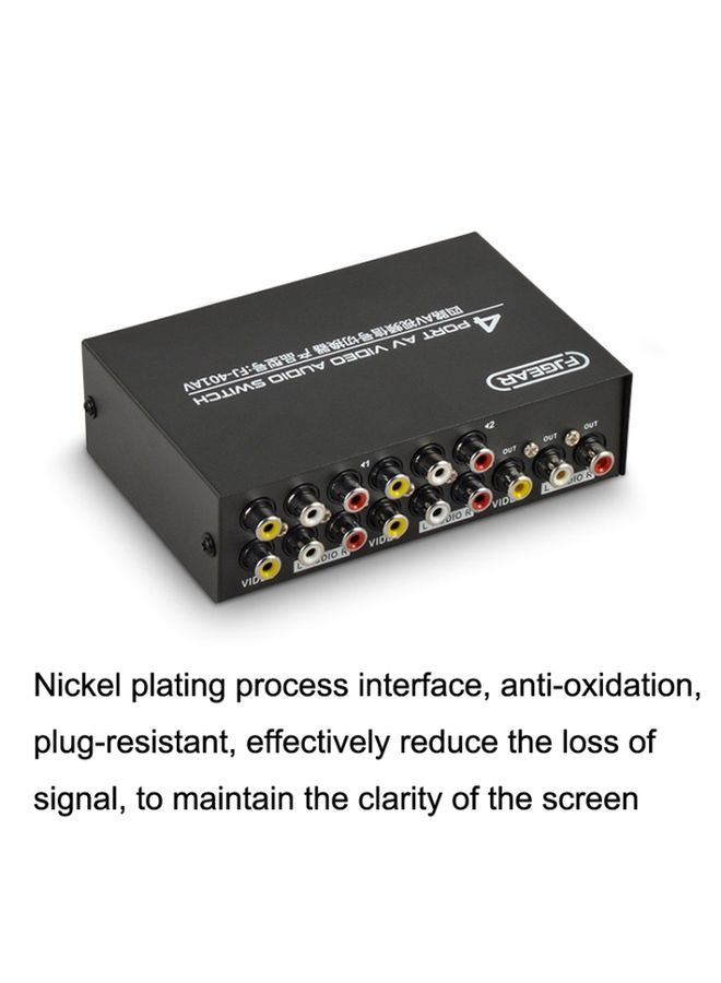 BURAQ FJGEAR FJ-401AV Lotus Head Interface 4-way AV Audio and Video Switcher(Black)  - Image 3