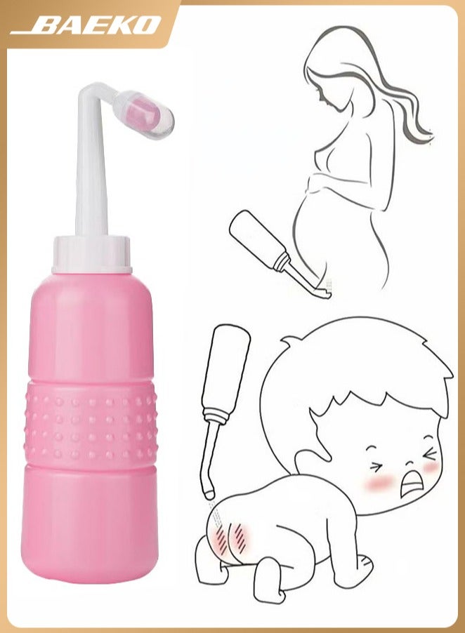 BAEKO Upside Down Peri Bottle for Postpartum Care | The Washer for Perineal Recovery and Cleansing After Birth. Color: Pink - Image 1