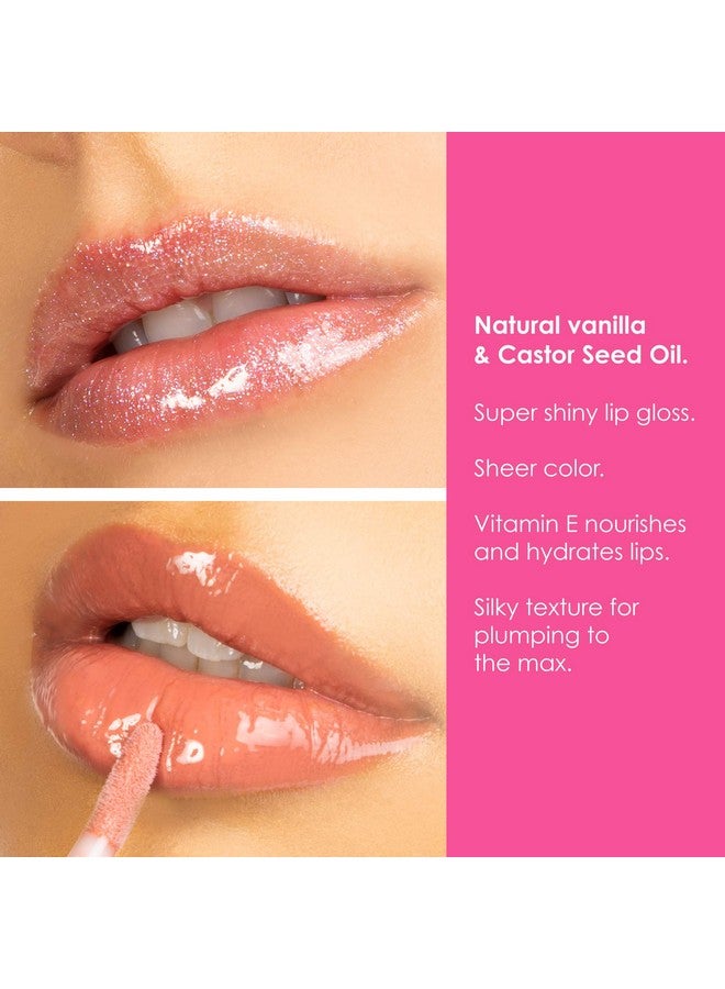 وينكي لوكس ملمع شفاه Glossy Boss، ملمع شفاه لتألق يومي يدوم طويلاً، مكياج غني بالفانيليا الطبيعية وزيت بذور الخروع لتعزيز الترطيب طوال اليوم، 0.14 أونصة، كعكة عيد الميلاد - Image 4