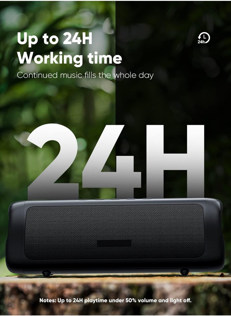 General Bluetooth Speaker, IPX5 Waterproof Speaker with HD Sound, Up to 24H Playtime, TWS Pairing, BT5.3, Portable Wireless Speakers for Home,Party,Outdoor,Beach, Electronic Gadgets, Birthday Gift (Black)  - Image 3