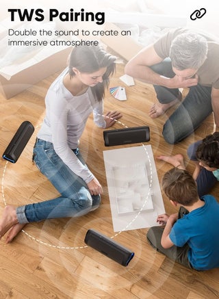 Bluetooth Speaker, IPX5 Waterproof Speaker with HD Sound, Up to 24H Playtime, TWS Pairing, BT5.3, Portable Wireless Speakers for Home,Party,Outdoor,Beach, Electronic Gadgets, Birthday Gift (Black) - view 5