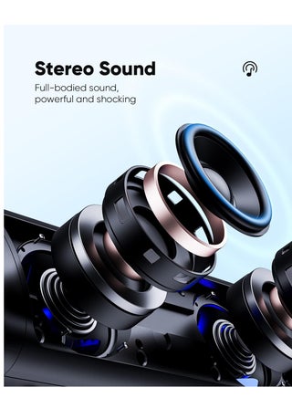 Bluetooth Speaker, IPX5 Waterproof Speaker with HD Sound, Up to 24H Playtime, TWS Pairing, BT5.3, Portable Wireless Speakers for Home,Party,Outdoor,Beach, Electronic Gadgets, Birthday Gift (Black) - view 2