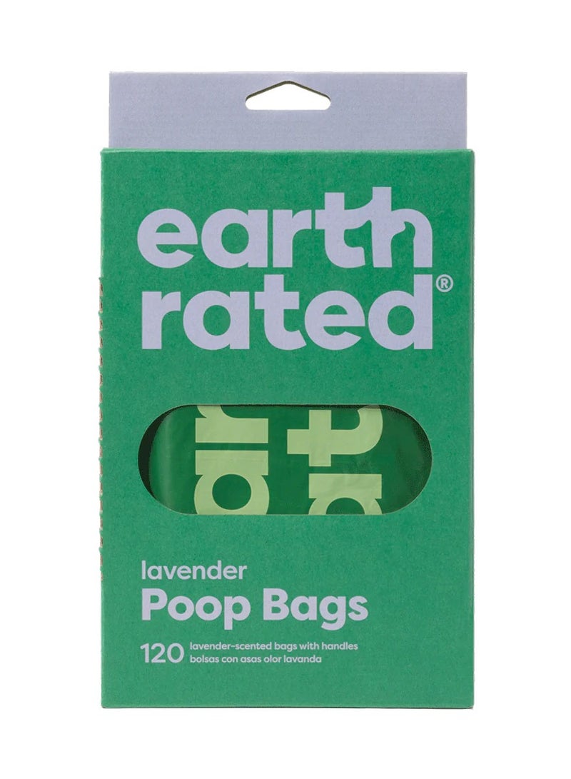 Earth Rated Easy Tie Handle Poo Bags Dog Outdoor Walk Waste Bags Lavender 120Pc - Image 1