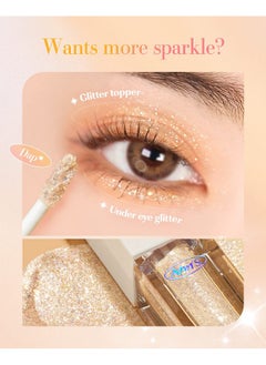 AMTS Webtoon True Beauty - 02 Some Sweet Glitter | Liquid Pink Gold Chunky Glitter Eyeshadow | Highlighter, K-Drama Korean Makeup, Highly Pigmented, Long Lasting Shimmer (Some Sweet)  - Image 4