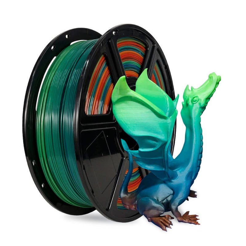 FLASHFORGE PLA Filament 1.75mm, 3D Printer Filament 1kg (2.2lbs) Spool, Dimensional Accuracy +/- 0.02mm, 3D Printing Filament Easy to Use and Fits for Most FDM 3D Printers (Rainbow) - Image 1