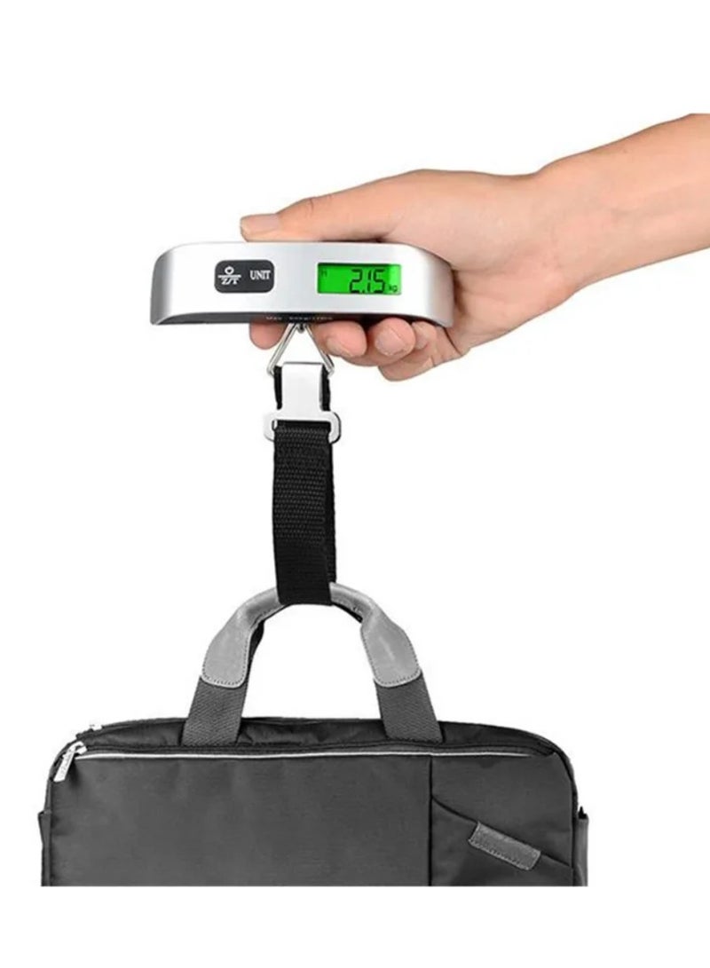 جيهام مقياس وزن الأمتعة الرقمي المحمول بشاشة LCD أسود/فضي - Image 1