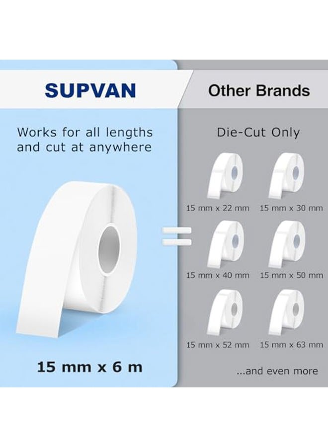 SUPVAN E10 Bluetooth Label Maker Machine with Continuous Waterproof Label, Portable Inkless Label Printer, App with 35 Fonts and 1000+ Icons, Sticker Printer for Home Office School, Green - Image 4
