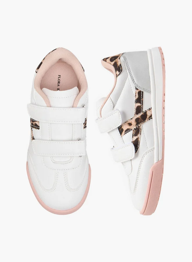 Flora Bella By Shoexpress Girls Colourblock Sneakers with Hook and Loop Closure
