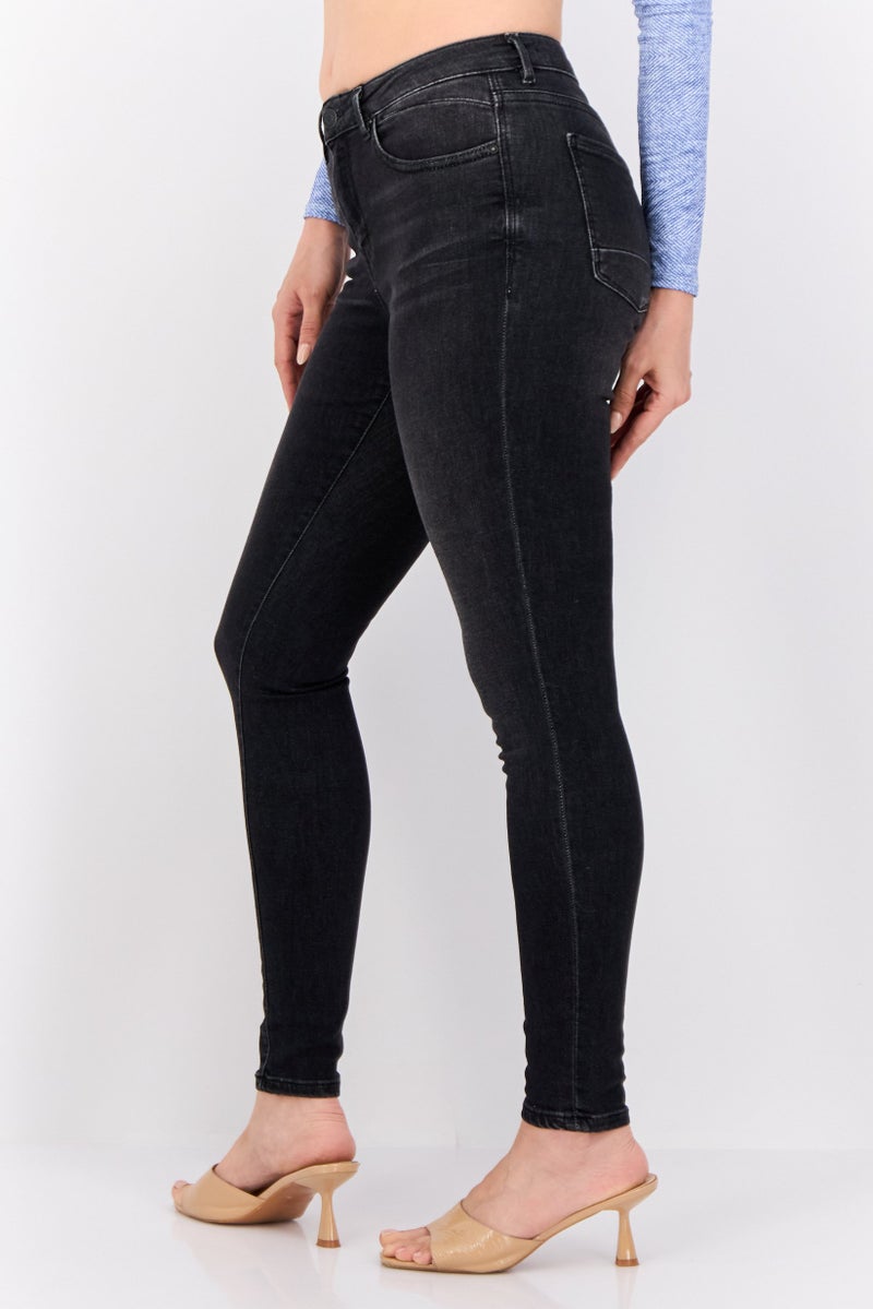 ESPRIT Women Skinny Fit Wash Stretchable Denim, Charcoal - Image 3