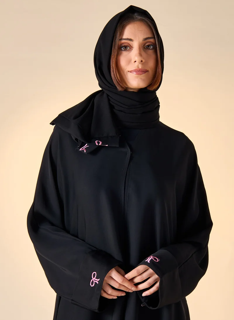 Hadiyath Al Madinah HM - Embroidered Abaya with Bow Details