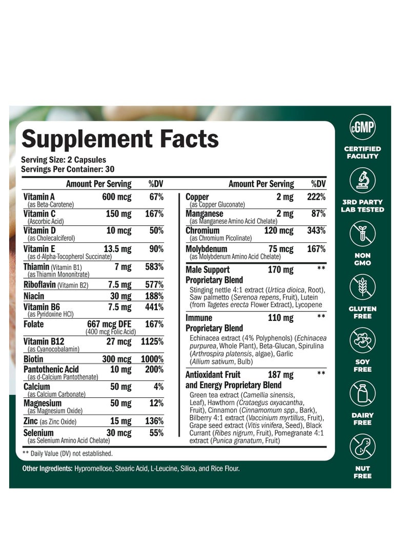 Vimerson Health Multivitamin for Men for Men for Energy, Focus, Stamina Performance, Mens Health. 60 Capsules 30 Servings - Image 3