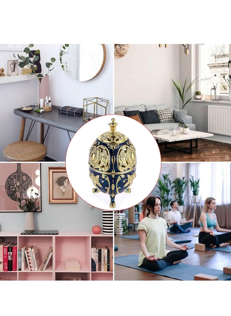 Barakah Metal Zinc Vintage Incense Burner Decorative Holder with Removable Tray, Corn Aromatherapy for Home office Spa Bakhoor Sticks Golden - Image 2