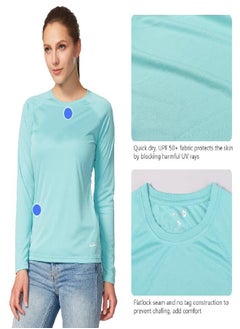Baleaf BALEAF Women's Long Sleeve Shirts UPF 50+ Sun Protection SPF Quick Dry Lightweight T-Shirt Outdoor Hiking Runing Fishing Light Green Size M  - Image 3