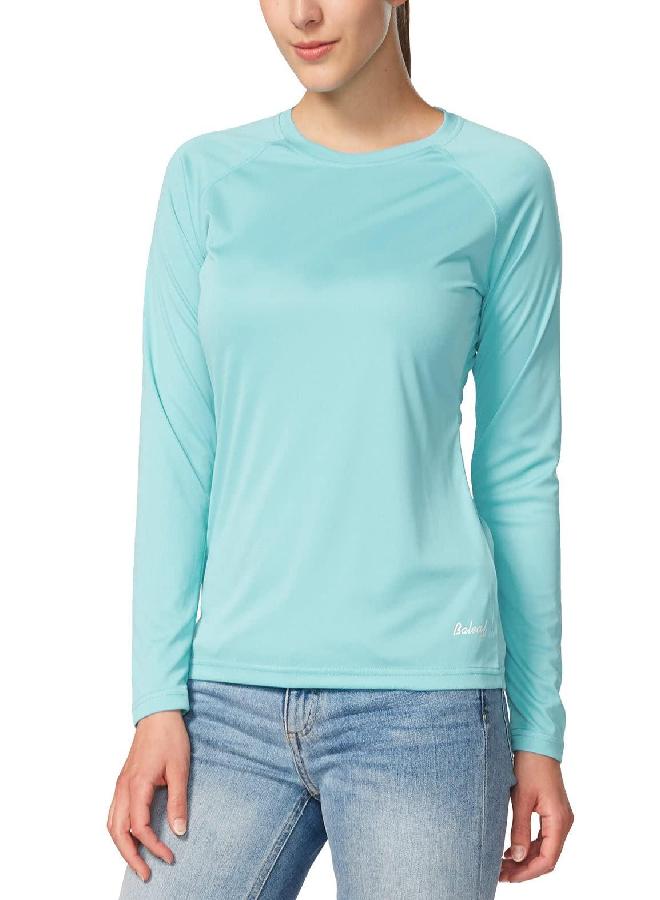 Baleaf BALEAF Women's Long Sleeve Shirts UPF 50+ Sun Protection SPF Quick Dry Lightweight T-Shirt Outdoor Hiking Runing Fishing Light Green Size M  - Image 1