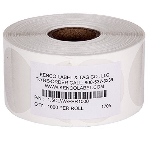 KENCO Clear Wafer Package Seals 1.5" Circle Tab Sticker Labels by Kenco (1 Pack (1,000) - Image 2