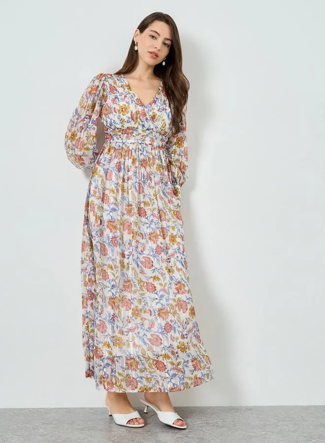 Multi Floral Print Maxi Dress