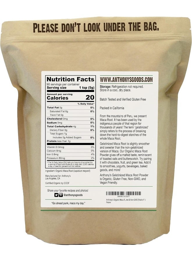 Anthony's Organic Maca Root Powder, 1 lb, Gelatinized for Enhanced Bioavailability, Gluten Free And Non GMO - Image 2