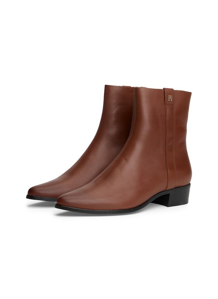 TOMMY HILFIGER Leather Pointy Zip Bootie - Image 4