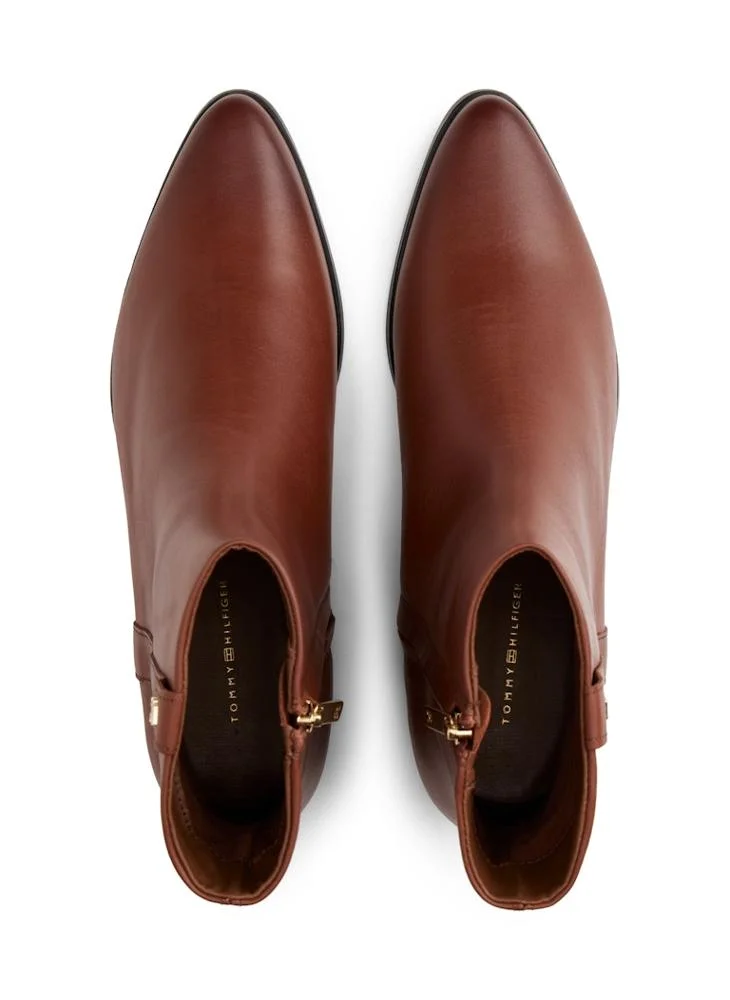 TOMMY HILFIGER Leather Pointed Toe Ankle Boots