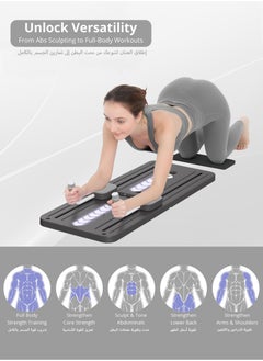 Jourvent Pilates Board -  Pilates Reformer Set, Multi-Purpose Foldable Pilates Reformer Board for Home, 5 in 1 Pilates Sliding Board (Black)  - Image 5