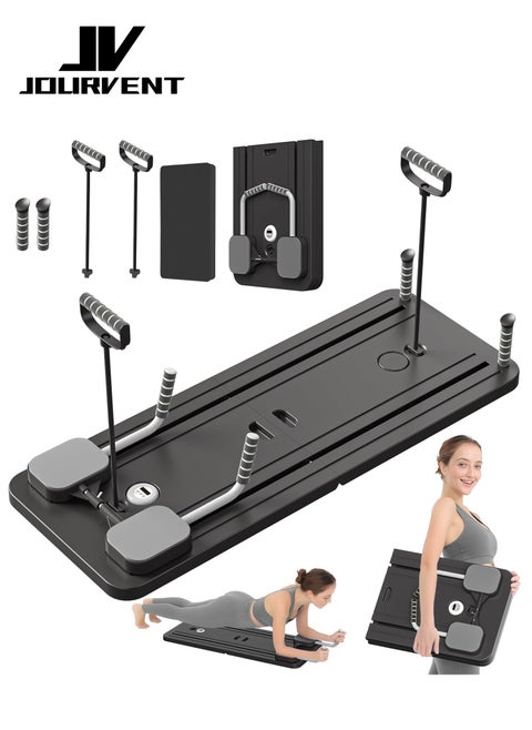 Pilates Board -  Pilates Reformer Set, Multi-Purpose Foldable Pilates Reformer Board for Home, 5 in 1 Pilates Sliding Board (Black)
