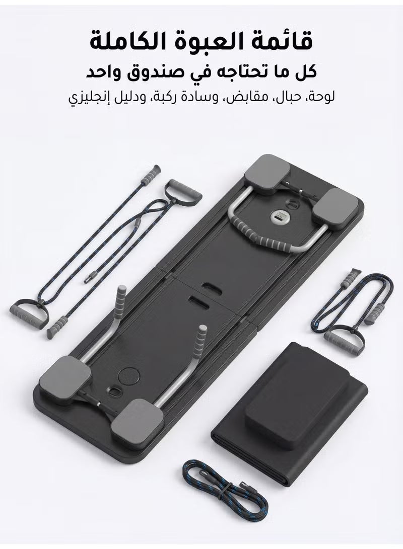 Jourvent 5-in-1 Pilates Reformer Board, Foldable Pilates Board for Home Workout, Ab Core Trainer Sliding Board, Multifunctional Abs Workout Equipment (Black) - Image 3