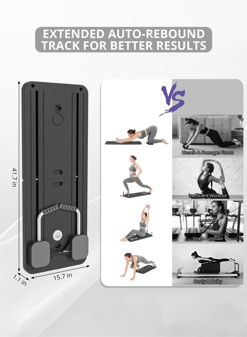 Jourvent 5-in-1 Pilates Reformer Board, Foldable Pilates Board for Home Workout, Ab Core Trainer Sliding Board, Multifunctional Abs Workout Equipment (Black) - Image 5