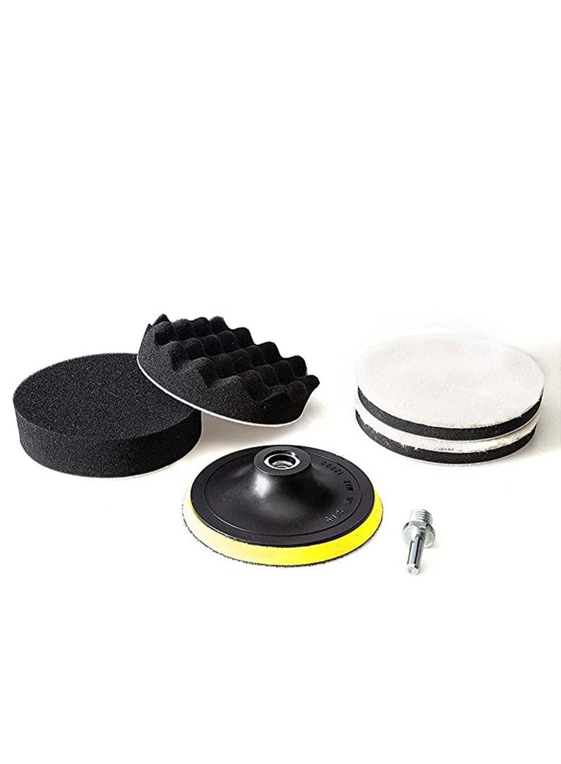 Y&D Polishing Pads, Sponge Pad Car Polishers Wool Buffers Professional Set Kit with M14 Drill Adapter-125mm 5inch  - Image 2