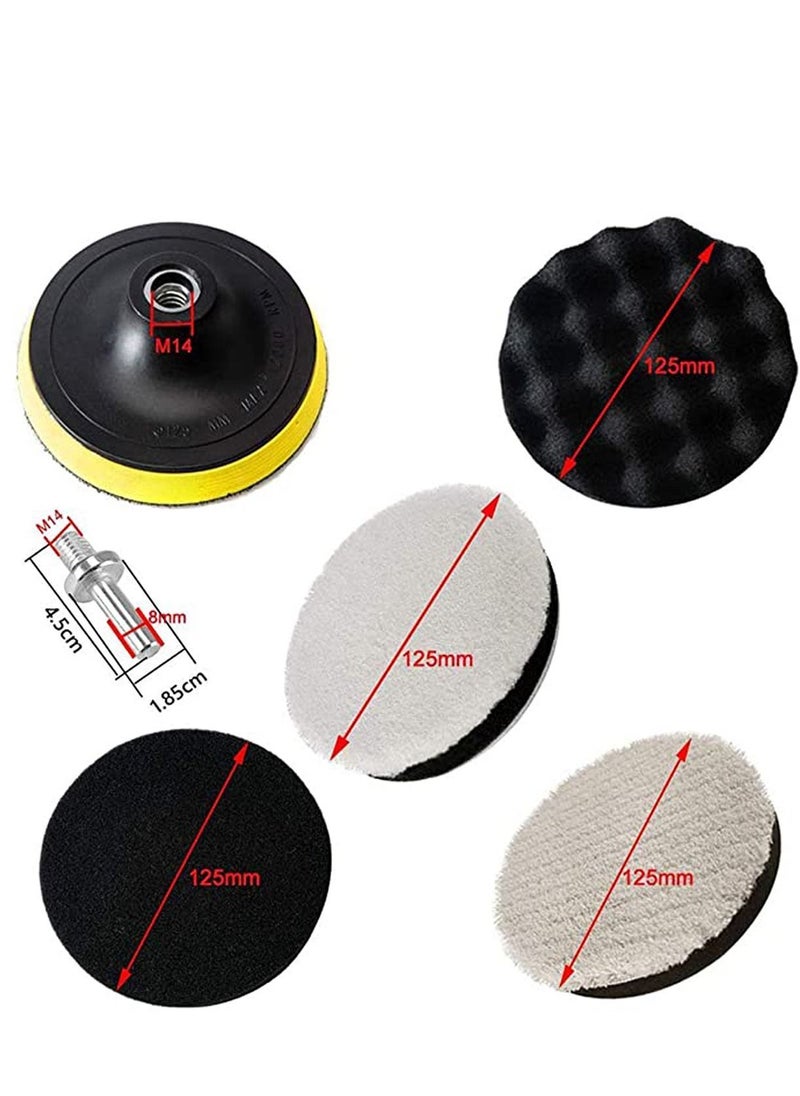 Polishing Pads, Sponge Pad Car Polishers Wool Buffers Professional Set Kit with M14 Drill Adapter-125mm 5inch - pzsku/Z53B201446F4BFB6237BCZ/45/_/1666691706/ee21fc5d-87f4-4f4b-9a17-e9a75ea18f37