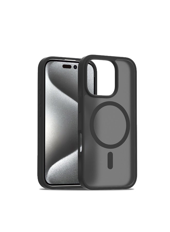 NIBEMINENT Silicone Magnetic Absorption Simple Protection Case With Magsafe For iPhone 15 Pro, Black