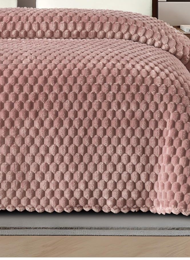 مينج لي بطانيه نفرين مخمليه  ساده محفور مقاس  220*240سم - Image 3