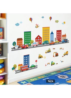 decalmile decalmile Transportation Road Wall Decals City Construction Cars Vehicles Trucks Wall Stickers Nursery Kids Bedroom Playroom Wall Decor  - Image 2