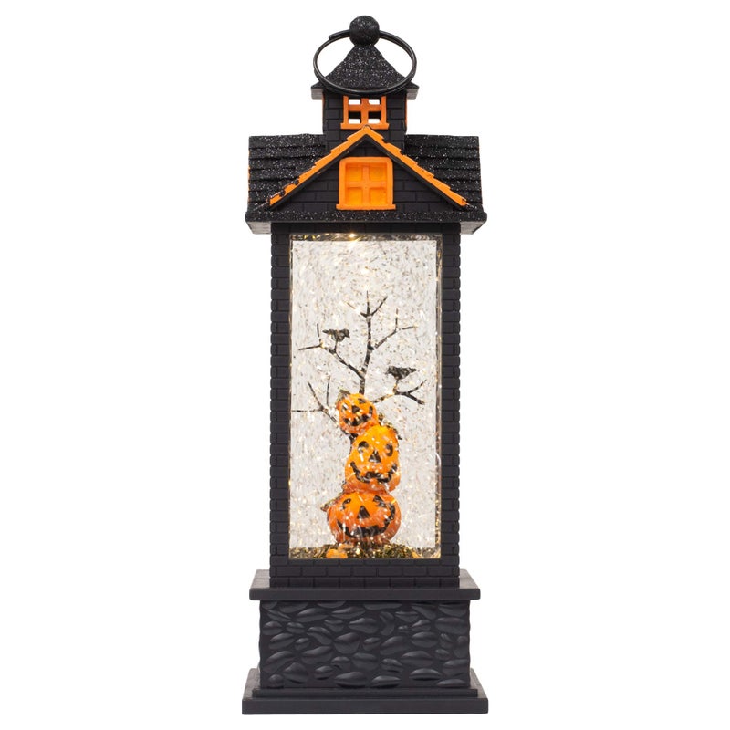 Roman Halloween D?cor by Roman  Giftware Collection  Pumpkin  Ghost  Witch  Skull  Spider  Trick or Treat  11.75"" H LED Swirl Lantern (11x4x4) - Image 1