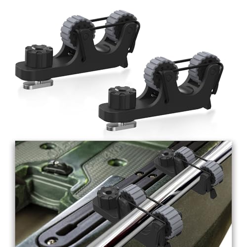 EDSRDPLT 1006 2 PCS Adjustable Kayak Paddle Holder Track Mount Fits Various Shaft Diameters –Universal Rail Mount for Paddle, Fishing Rod, Net – Kayak Accessories for Fishing & Touring - Image 1
