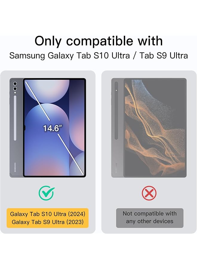 جي تيك جراب شفاف لهاتف Samsung Galaxy Tab S10 Ultra Tab S9 Ultra مقاس 14.6 بوصة، جراب شفاف نحيف مضاد للاصفرار مع ظهر صلب من البولي كربونات ومصد ناعم من مادة TPU يدعم قلم S Pen للشحن اللاسلكي شفاف - Image 2