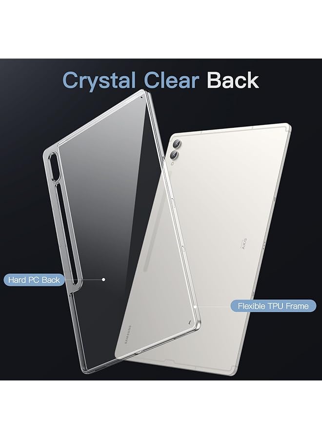 جي تيك جراب شفاف لهاتف Samsung Galaxy Tab S10 Ultra Tab S9 Ultra مقاس 14.6 بوصة، جراب شفاف نحيف مضاد للاصفرار مع ظهر صلب من البولي كربونات ومصد ناعم من مادة TPU يدعم قلم S Pen للشحن اللاسلكي شفاف - Image 3