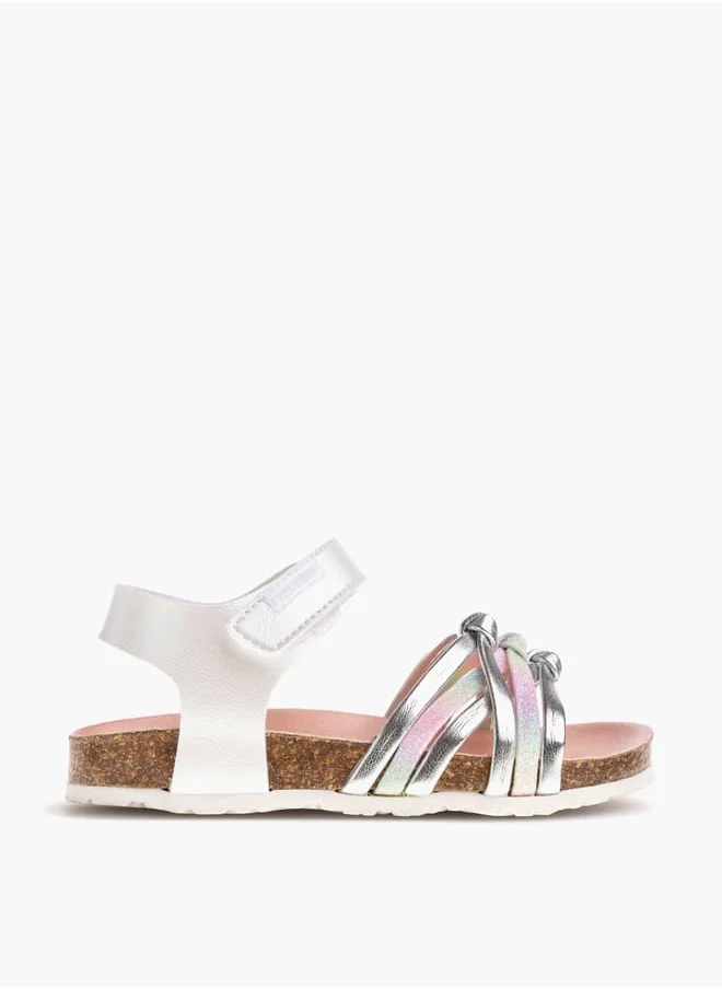 بابلوسكي Girls Strap Sandals With Hook And Loop Closure