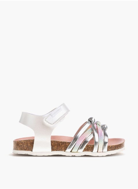 Girls Strap Sandals With Hook And Loop Closure