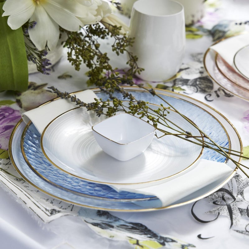 R-kay 100 Pack Silver Plastic Plates - 6 Inch Hammered Silver Rimmed Sturdy, Durable And Extra Heavy duty Silver Plastic Dessert Plates Disposable - Appetizer Plates Disposable For All Occasions - Image 4